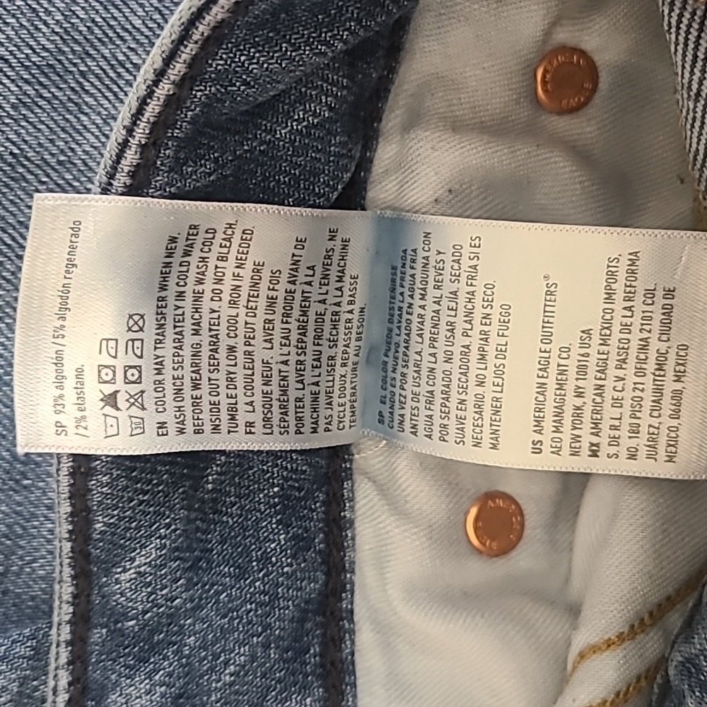 American Eagle Women Jeans 26x28 Blue Athletic Fit Flex Skinny Distressed Teen - Picture 4 of 12